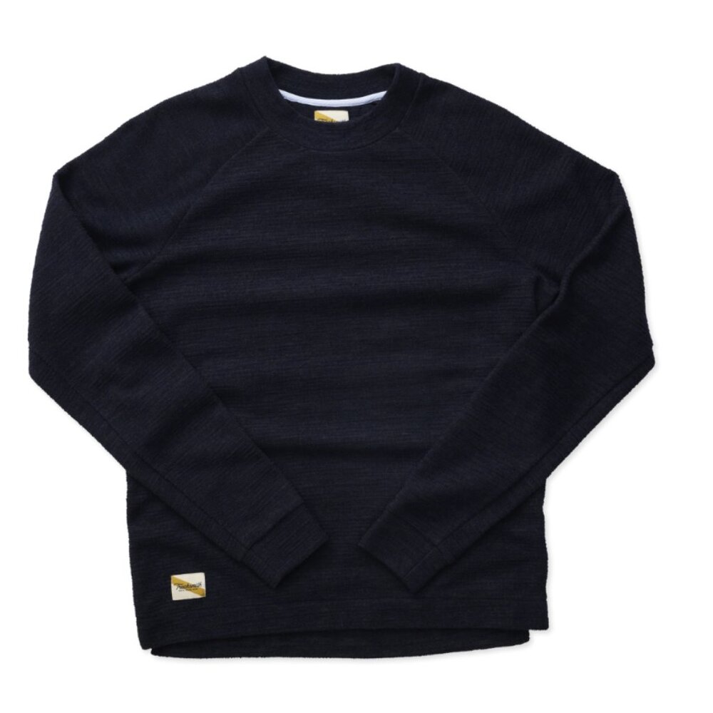 Navy Merino Wool Crewneck Sweater Navy - Rapid Transit Series - mens size small